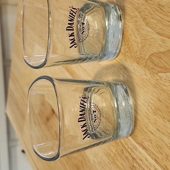 Jack Daniels whiskey glass tumblers set of 2 Old No 7 - Picture 1 of 2